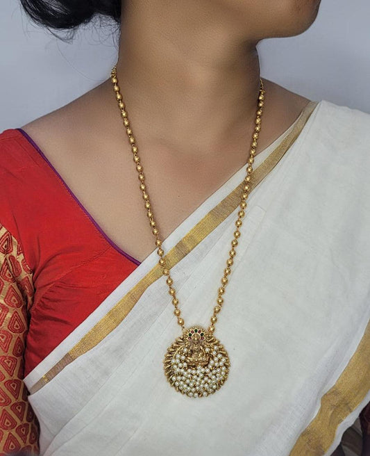 Traditional lakshmi pearl copper Neckalce haram